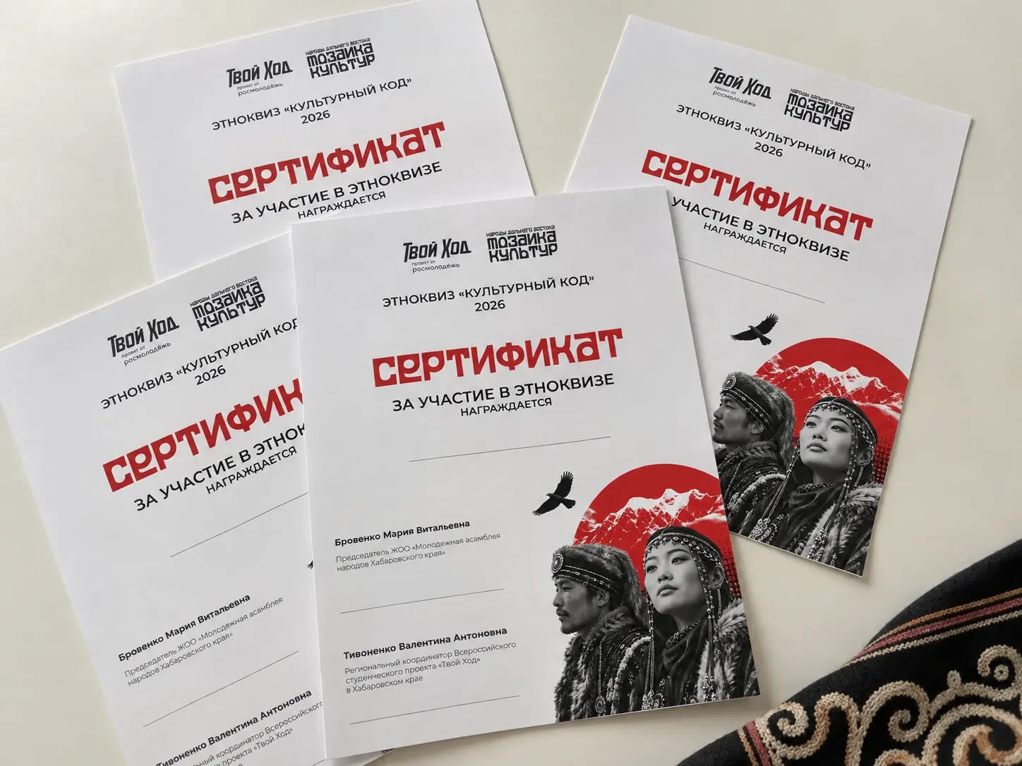 Сертификаты участников этноквиза «Культурный код»